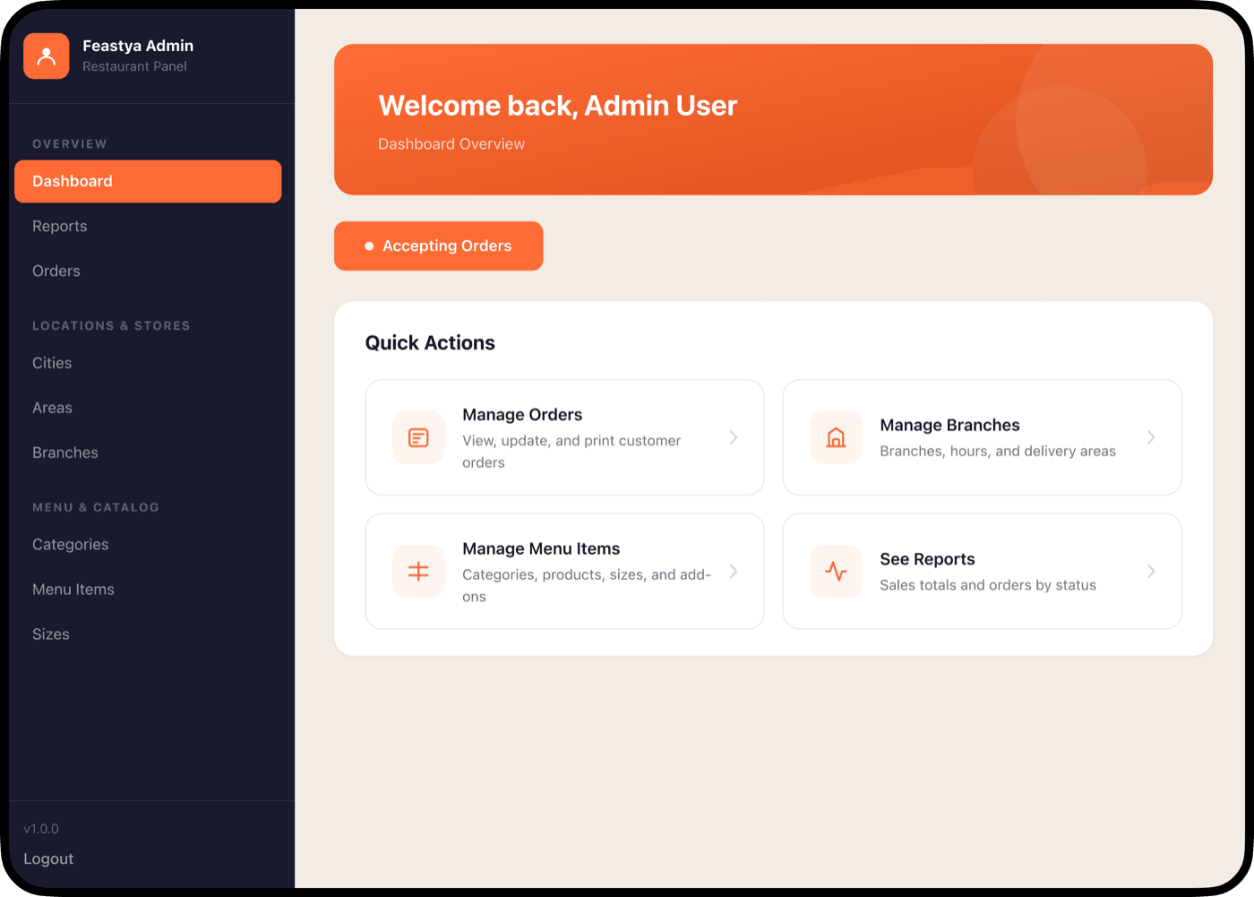 LetMenu restaurant management dashboard