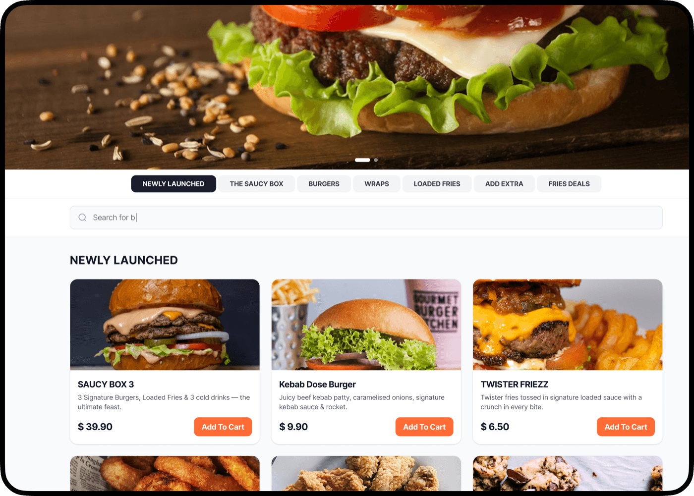 LetMenu customer web ordering screen
